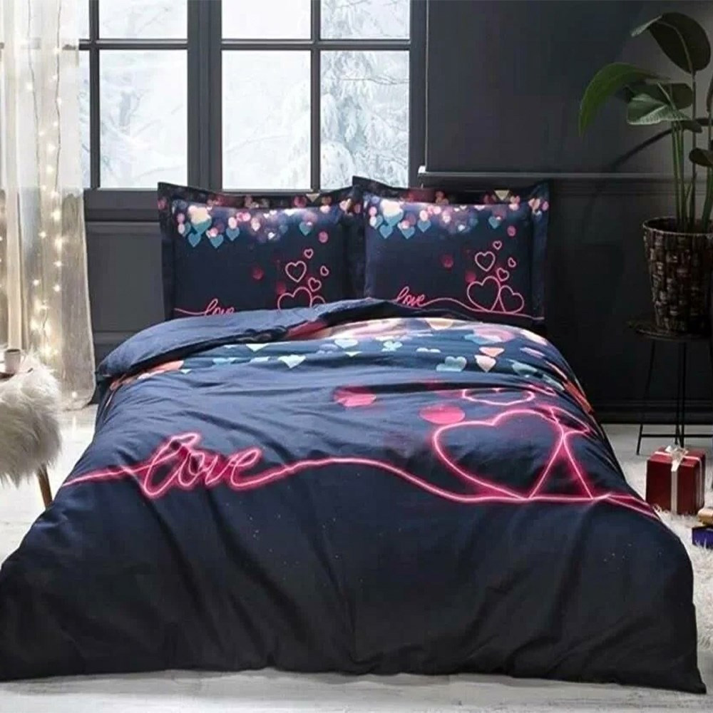 4tlg Bettwäsche 200x220cm Baumwolle RAIN OF LOVE