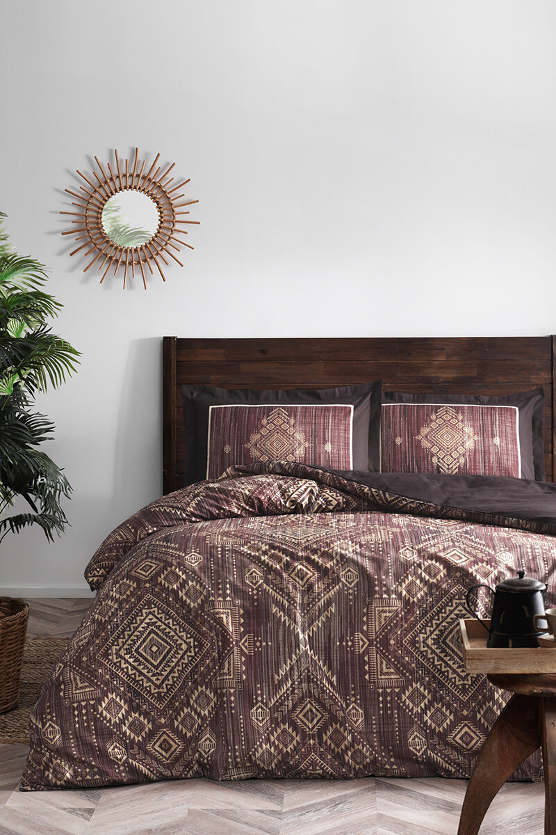 4tlg Bettwäsche 200x220cm Baumwolle BOUCLE BRAUN