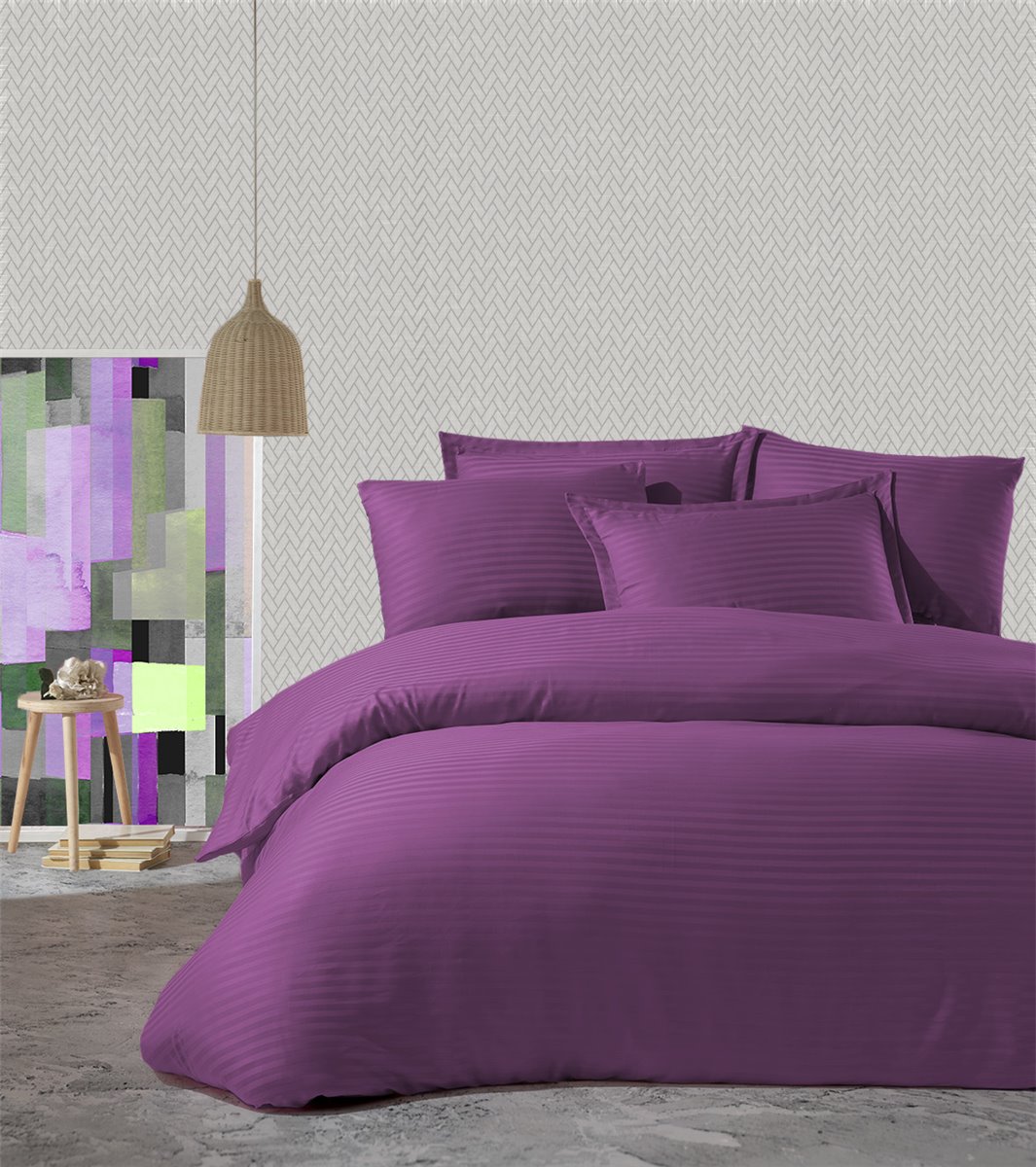 Bettwäsche, 5tlg, 220x240cm #YS LILA #109