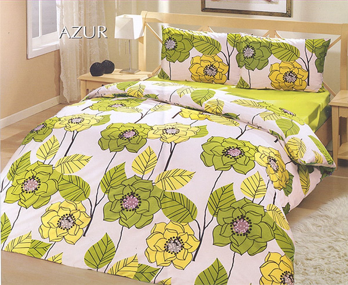 Bettwäsche, 3tlg , 200x200cm #AZRU GRÜN