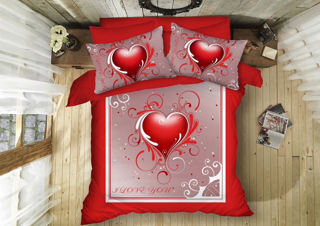 3D Bettwäsche, 6tlg, 220x240cm #LOVE
