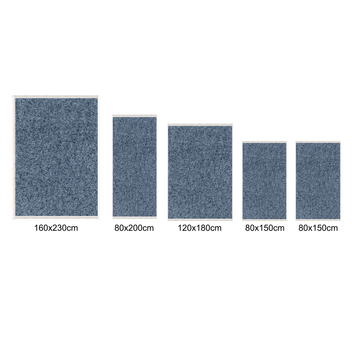 Teppich Kurzflor Wohnzimmer Läufer Set 80x150cm, 80x200cm, 120x180cm, 160x230cm