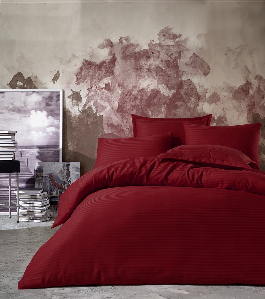 Bettwäsche, 5tlg, 220x240cm #YS BORDO