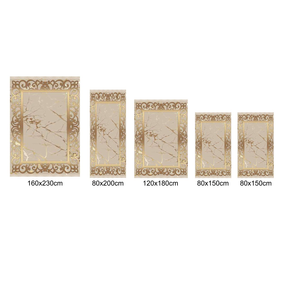 Teppich Kurzflor Wohnzimmer Läufer Set 80x150cm, 80x200cm, 120x180cm, 160x230cm