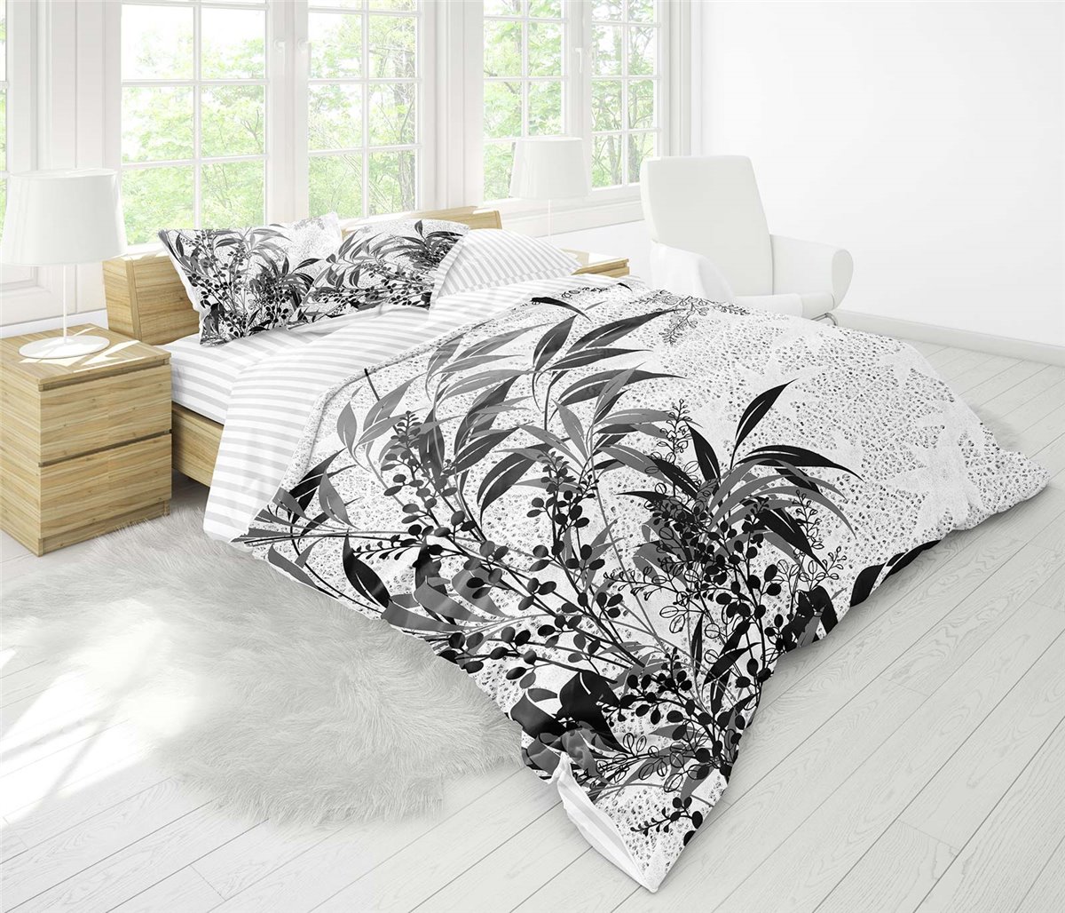 Bettwäsche, 5tlg, 200x200cm #AKASYA WEISS