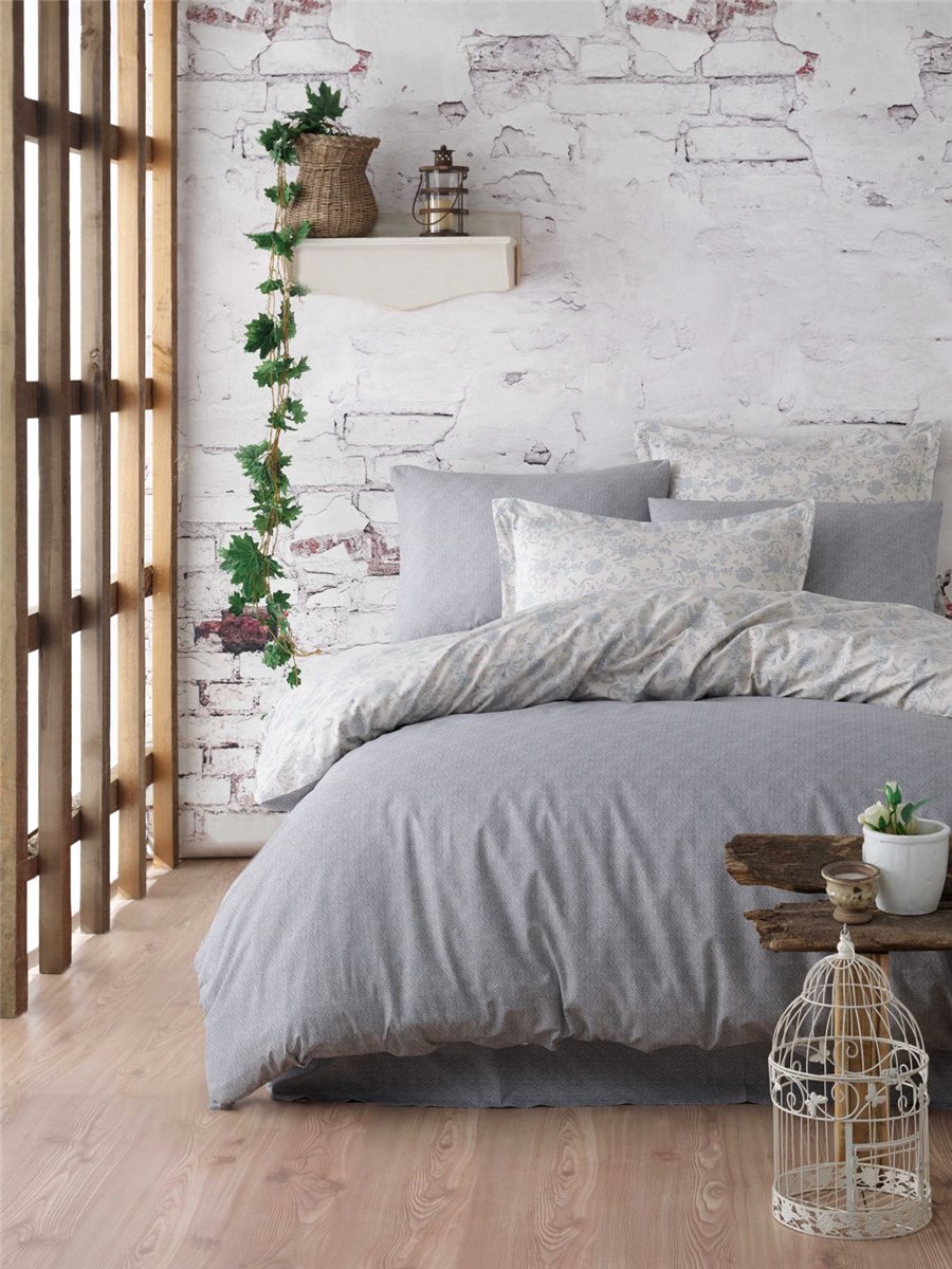 4 tlg 200x220 cm Bettwäsche DF 07 GRAU