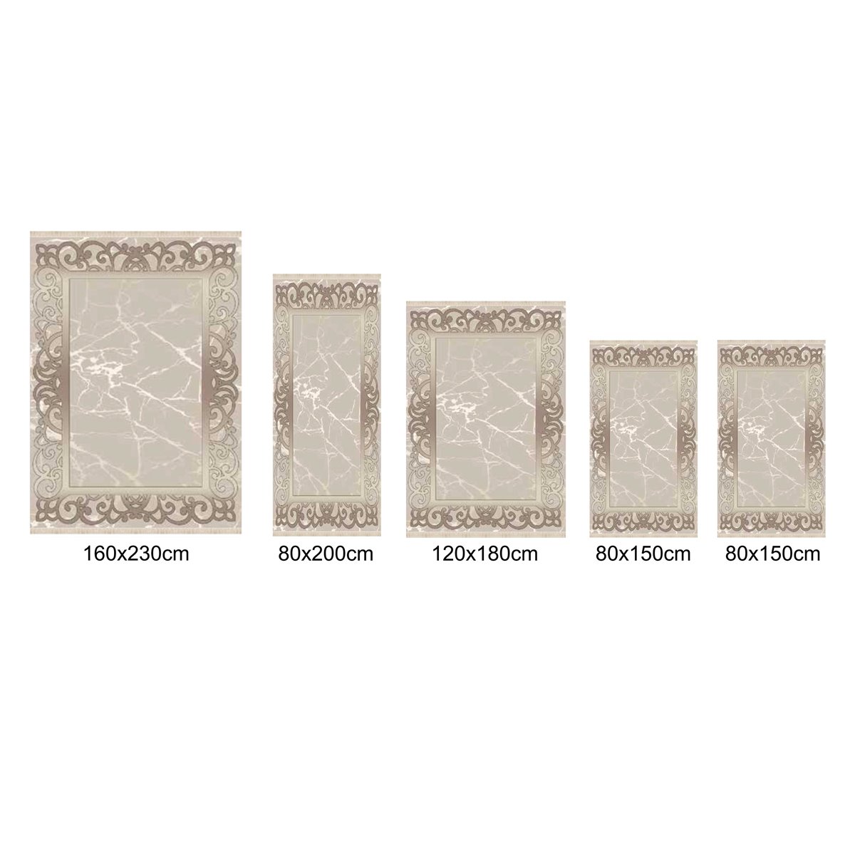 Teppich Kurzflor Wohnzimmer Läufer Set 80x150cm, 80x200cm, 120x180cm, 160x230cm