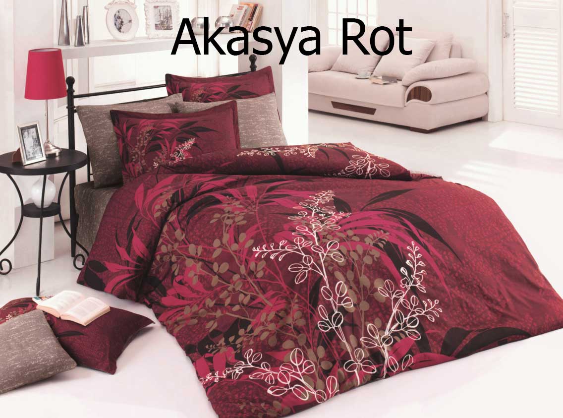 Bettwäsche, 4tlg, 200x220cm #AKASYA ROT