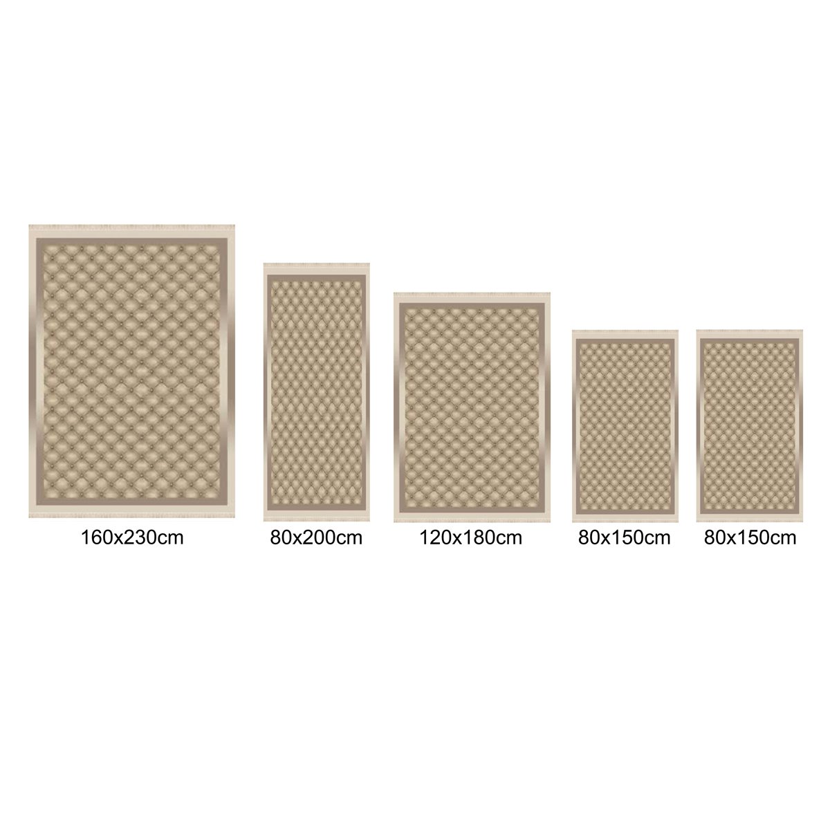 Teppich Kurzflor Wohnzimmer Läufer Set 80x150cm, 80x200cm, 120x180cm, 160x230cm