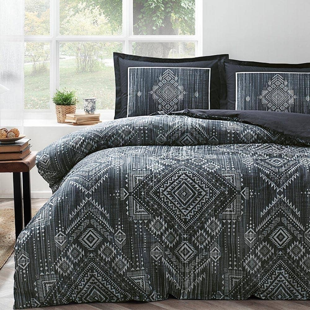 4tlg Bettwäsche 200x220cm Baumwolle BOUCLE GRAU