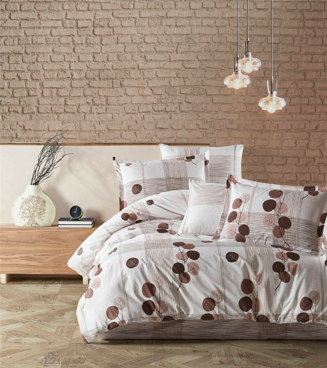 6 tlg 220x240 cm Bettwäsche Bettgarnitur #Dali Braun