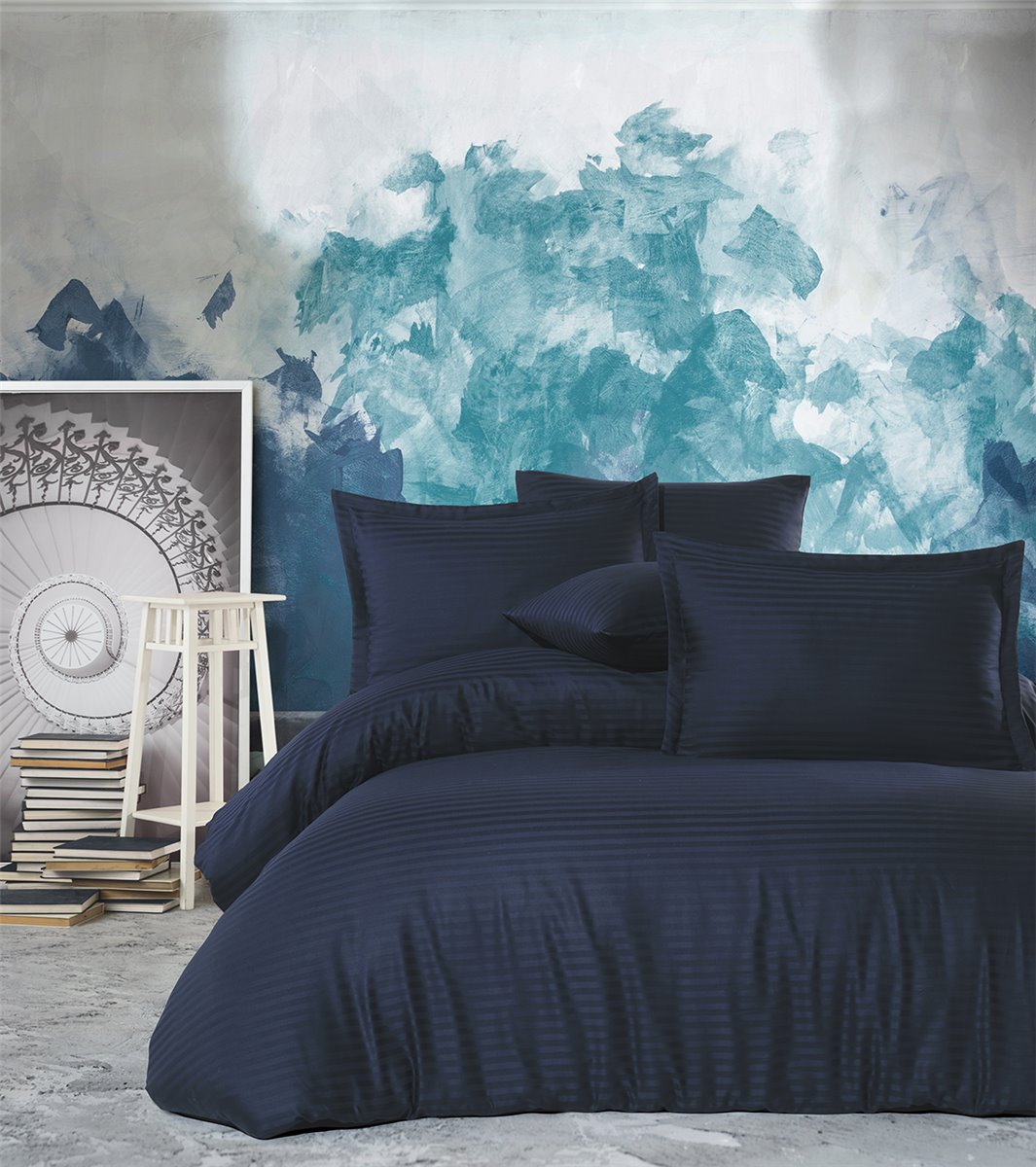 Bettwäsche, 5tlg, 220x240cm #YS DUNKELBLAU