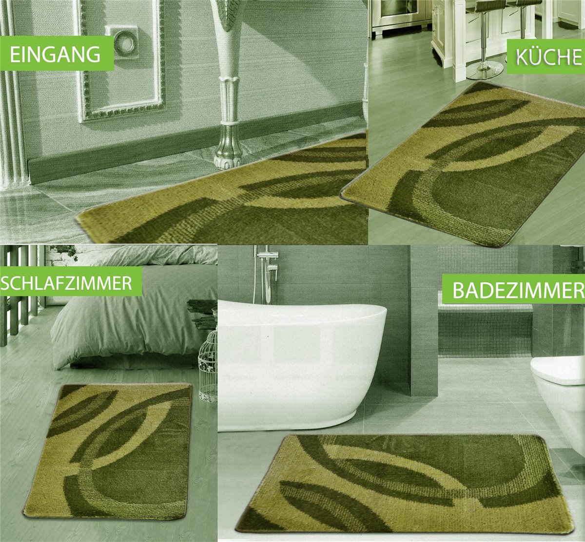 Badematte, 80x200 cm #04 GRÜN